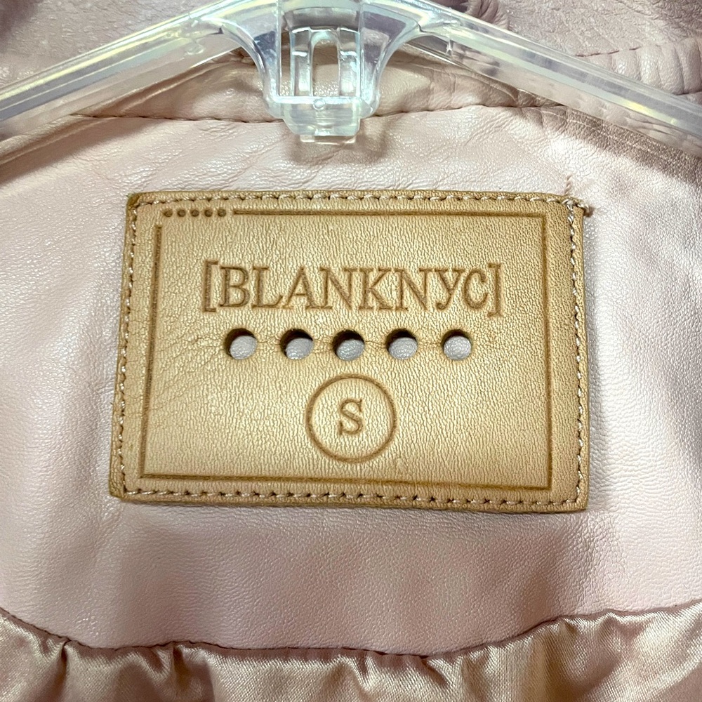 Blank NYC Pink Vegan Leather Zipper Biker Jacket Sz S - Picture 3 of 9